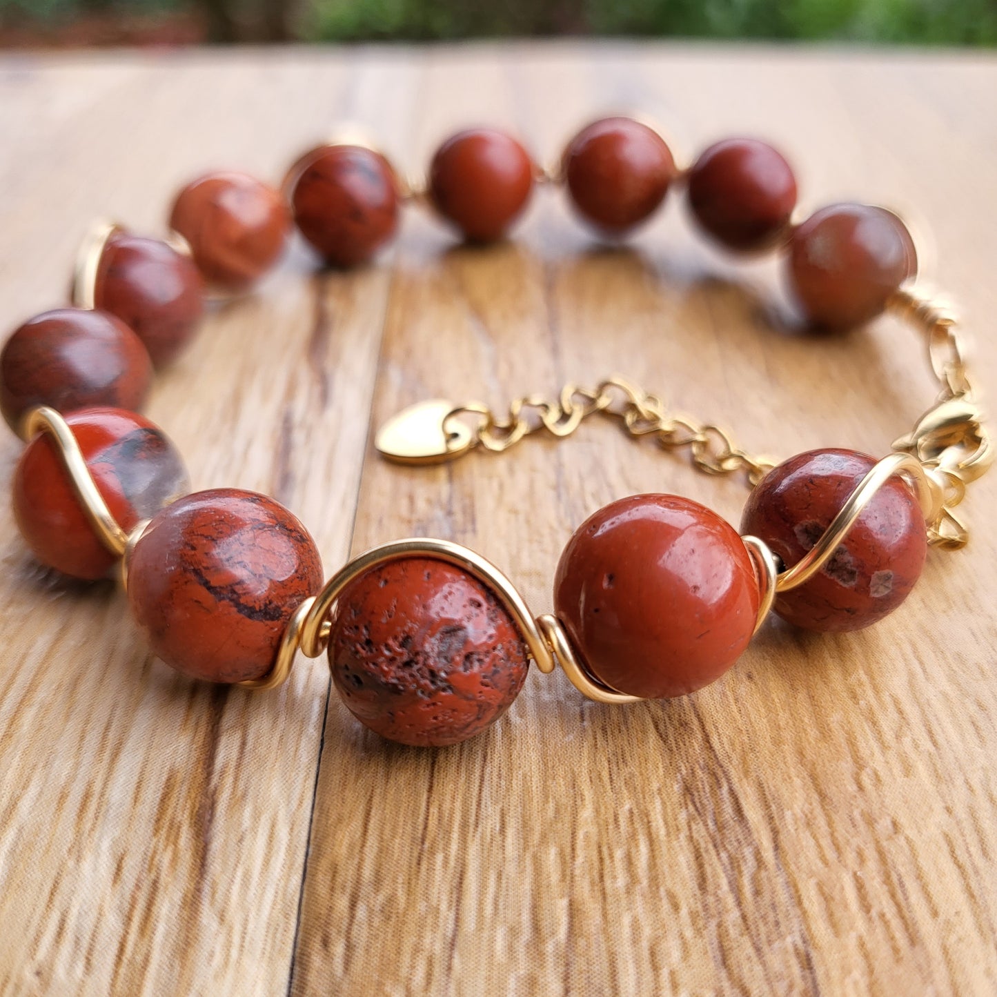 Red Jasper wire wrap bracelet