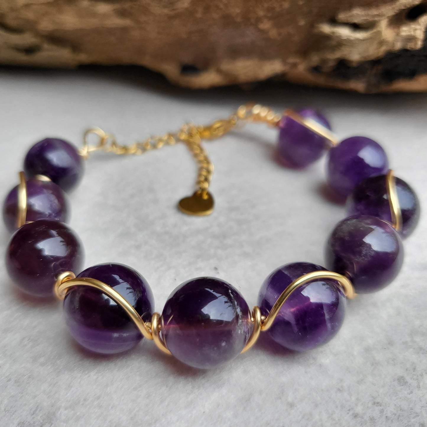 Amethyst wire wrap bracelet