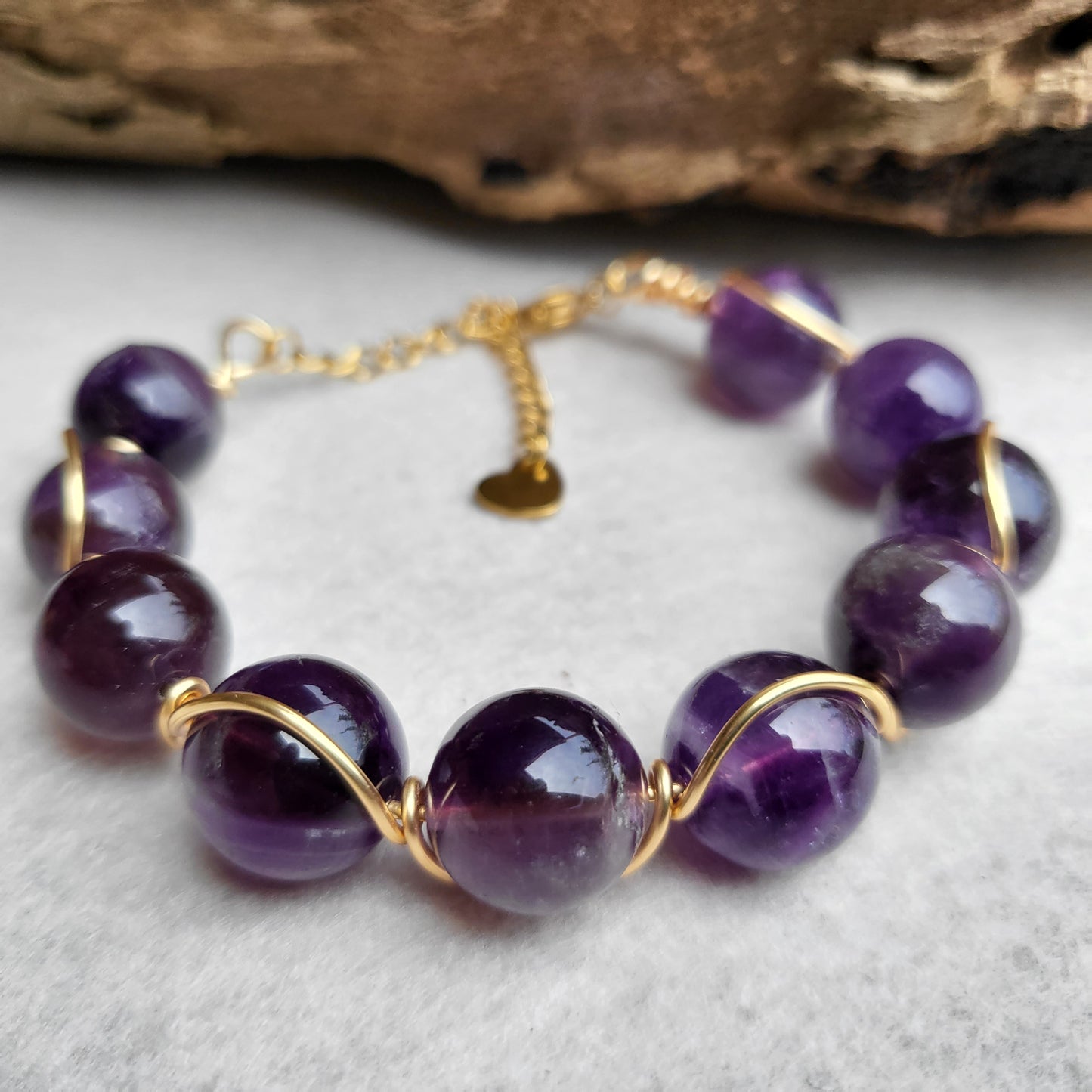 Amethyst wire wrap bracelet
