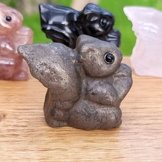 Squirrel Carving - Pyrite