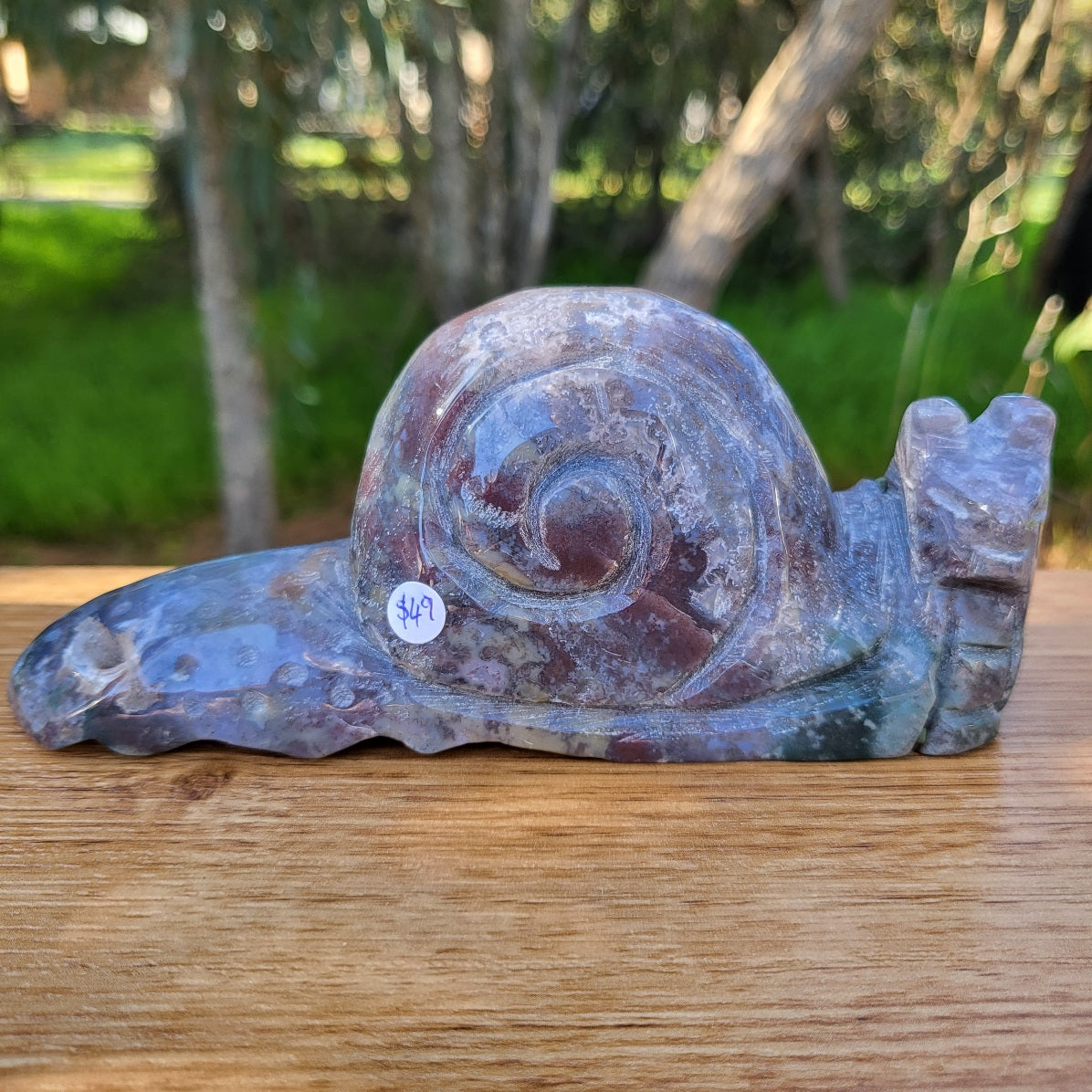 Ocean Jasper Snail Carving