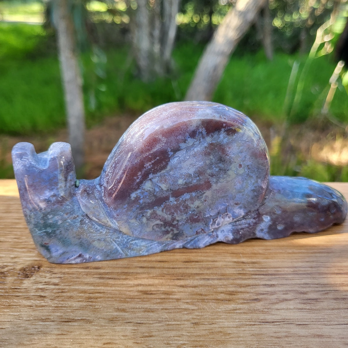 Ocean Jasper Snail Carving