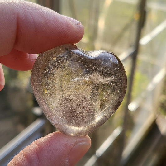 Smoky quartz heart #2