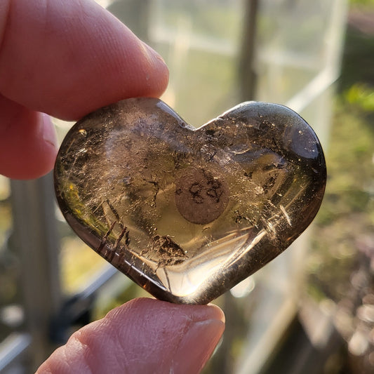 Smoky quartz heart #1