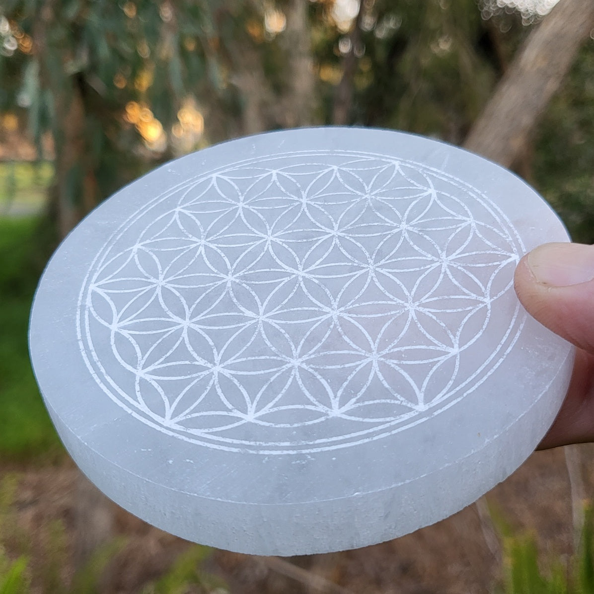 Selenite Charging Plate Engraved