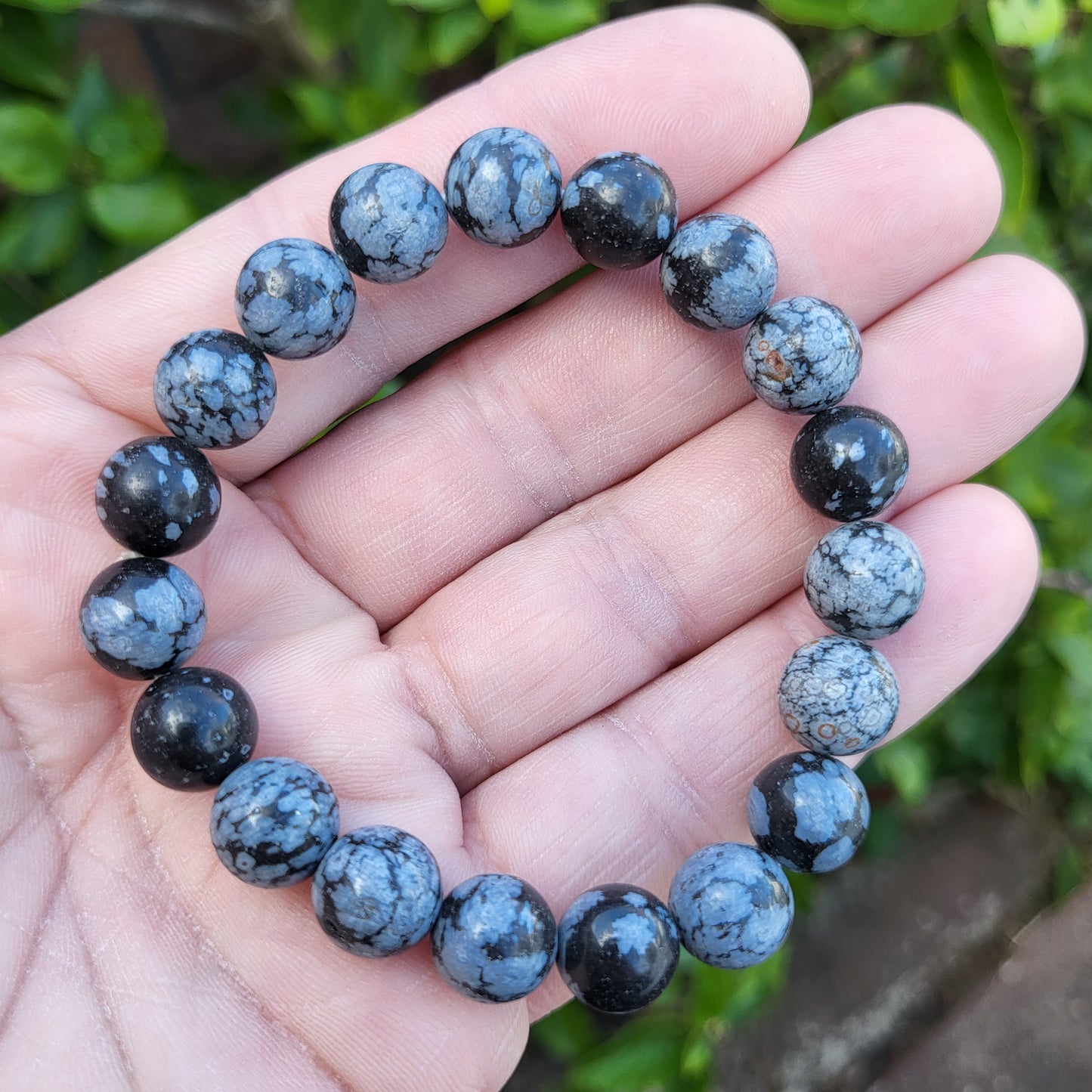 Snowflake Obsidian Bracelet 8mm and 10mm