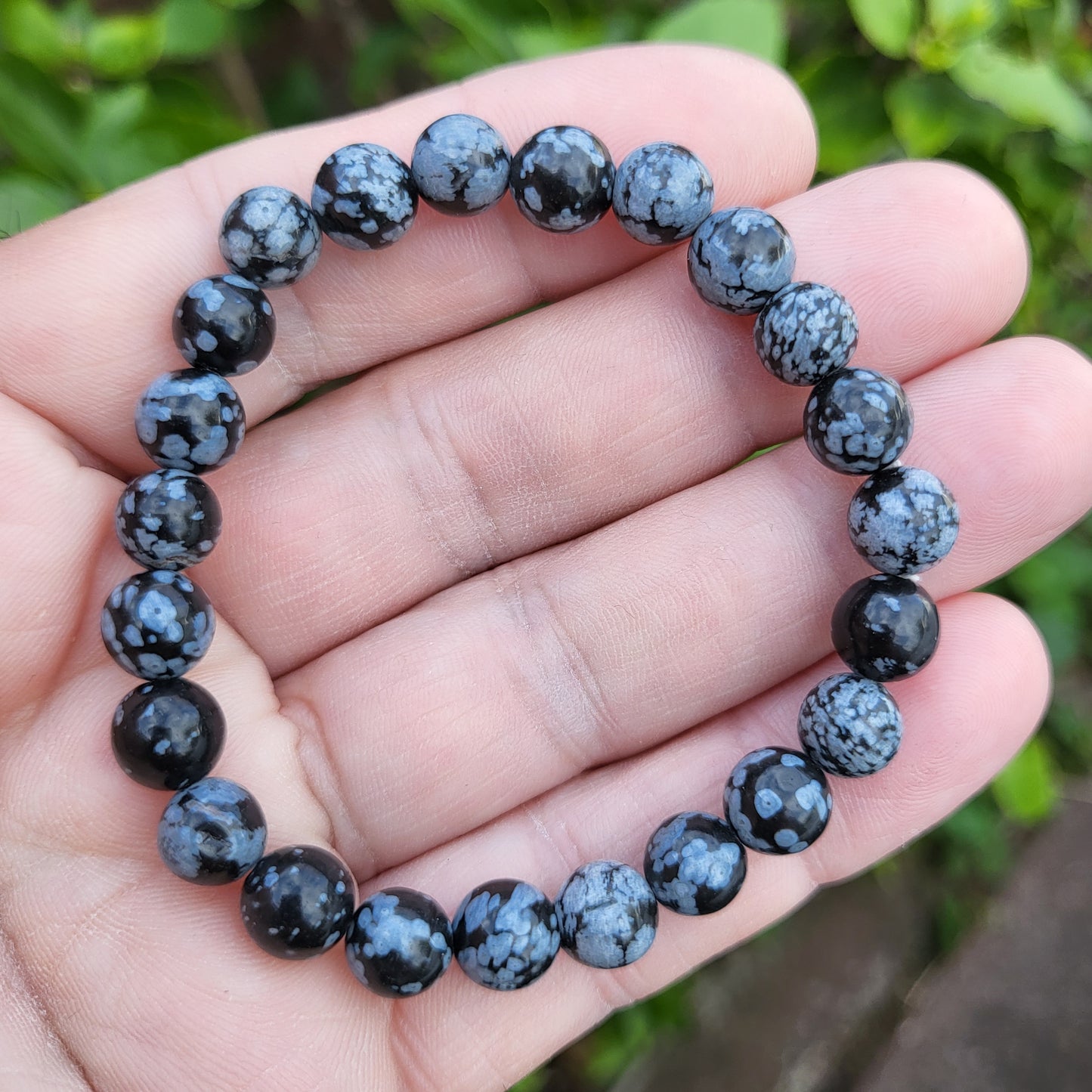 Snowflake Obsidian Bracelet 8mm and 10mm