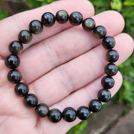 Golden Sheen Obsidian Bracelet