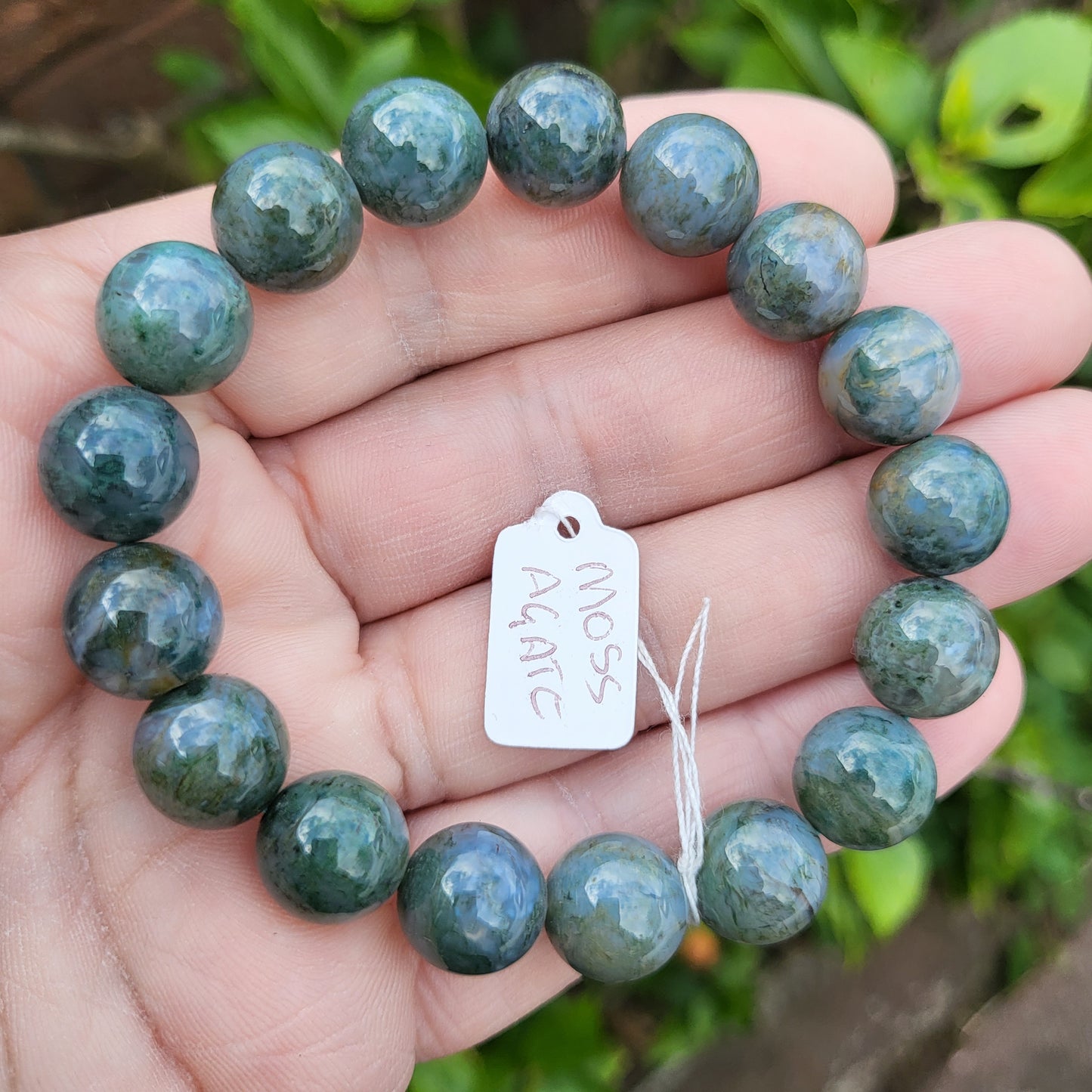 Moss Agate Bracelet 8mm and 12mm