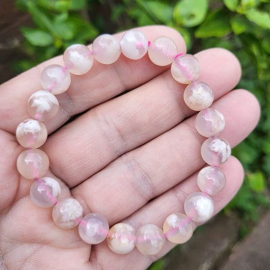 Flower Agate Bracelet 8mm