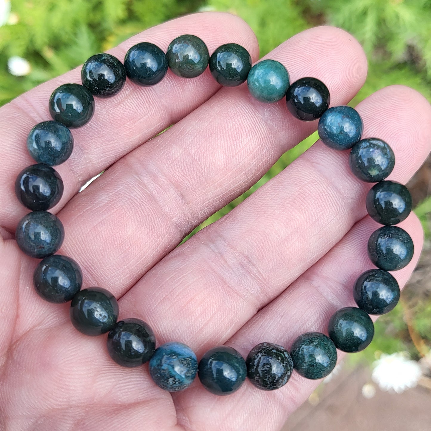 Moss Agate Bracelet 8mm and 12mm