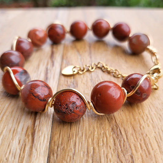 Red Jasper wire wrap bracelet