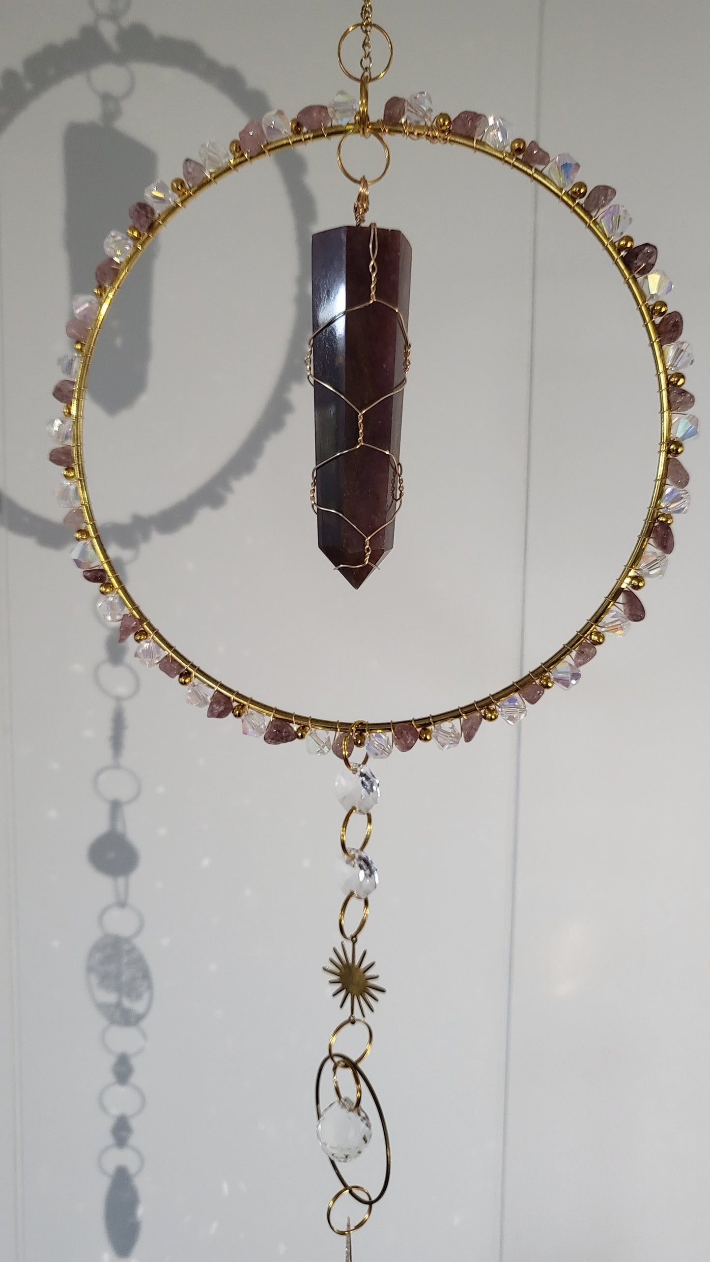 Suncatcher -  Strawberry Quartz