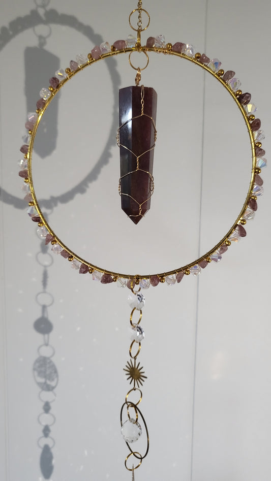 Suncatcher -  Strawberry Quartz